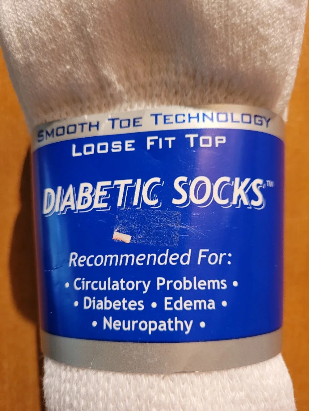 Diabetic Socks - White Loose Fit Top 3 Pair Mens Size 10-13 Nee